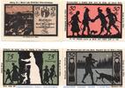 Serienscheine DE 4 Scheine kpl. Berga - Elster , Notgeld Set mit 4 Scheinen in kfr. M/G 77.1 , Thüringen 1921 -