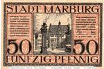 Notgeld DE 50 Pf. Notgeld Marburg , 50 Pfennig Schein in kfr. Tieste 4365.05.05 , von 1918 , o.Wz -