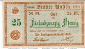 Notgeld DE 25 Pf. Notgeld der Städte Ruhla , 25 Pfennig Schein in kfr. Tieste 6300.05.15 -