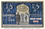 Serienscheine DE 75 Pf. Kahla , Notgeld 75 Pfennig Schein -KN rot- kfr M/G 669.1.c , Thüringen 1921 -