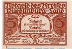 Notgeld De 5 Pf. -L- Notgeld Kreis Quedlinburg o. Drfa. 1089.1.a , 5 Pfennig Schein L in kfr. -