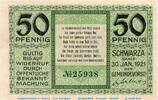 Notgeld De 50 Pf. Notgeld der Gemeinde Schwarza a.d. Saale 1207.2 , 50 Pfennig Schein in kfr. -