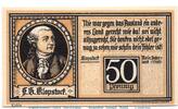 Notgeld DE 50 Pf Nr.1 , Zudruck -KAHLA- Notgeld der Stadt Quedlinburg 1087.2 , 50 Pfennig Nr 1 mit KAHLA in kfr. -