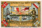 Seriennotgeld Deutschland 50 Pfennig FEHLDRUCK Notgeld Gemeinde Steinfeld 1262.3 , 50 Pfennig Nr 2 , Fehldruck No , in kfr. -