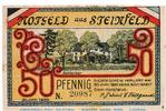Seriennotgeld Deutschland 50 Pfennig FEHLDRUCK o Notgeld Gemeinde Steinfeld 1262.1 , 50 Pfennig Schein , Fehldruck -o- , in kfr. -