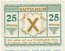 Seriennotgeld Deutschland 25 Pfennig Schein Notgeld Wohltätigkeits Bazar Castrop 224.1 , 25 Pfennig Schein in kfr. -