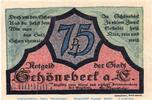 Notgeld De 75 Pf. Nr.1 Schönebeck Elbe , Notgeld 75 Pfennig Schein Nr.1 in kfr. M/G 1196.2.a , SA -