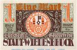 Notgeld DE 1 Mk. -DE- Notgeld der Stadt Wiedenbrück 1423.1.b , 1 Mark Schein -DE- in kfr. -
