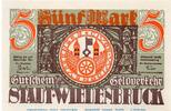 DE 5 Mark Schein DE Notgeld der Stadt Wiedenbrück 1423.1.b , 5 Mark Schein -DE- in kfr. -