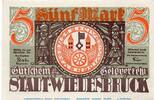 DE 5 Mark Schein CK Notgeld der Stadt Wiedenbrück 1423.1.b , 5 Mark Schein -CK- in kfr. -