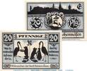 Notgeld 2 Scheine Hohenmölsen , Notgeld Set mit 2 Scheinen in kfr. M/G 621.1.a , Sachsen Anh. -