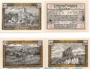 Serienscheine DE 4 Scheine kpl. Notgeld der Gemeinde Rieder 1122.1.a , gelb , Set mit 4 Scheinen in kfr. -