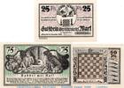 DE 3 Scheine Notgeld der Gemeinde Stroebeck 1285.2 , Set mit 3 Scheinen in kfr. o.D. -