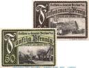 Serienscheine DE 2 Scheine kpl. Notgeld der Gemeinde Przyschetz 1080.1 , Set mit 2 Scheinen in kfr. o.D. -