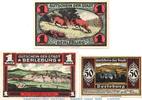 Serienscheine DE 3 Scheine kpl. Berleburg , Notgeld Set mit 3 Scheinen in kfr. M-G 80.1 , Westfalen von 1921 -