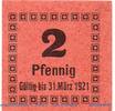 Notgeld Deutschland 2 Pfennig Schein Notgeld Dampfmolkerei Wiencke Rostock 6220.20.02 , 2 Pfennig Schein in kfr. o.D. -