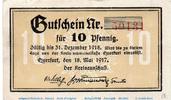 Notgeld Deutschland 10 Pfennig Schein Notgeld Kreis Querfurt 5840.10.01 , 10 Pfennig Schein in f-kfr. -