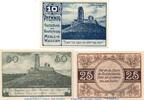 Notgeld DE 3 Scheine kpl. Notgeld Kreis Merzig Wadern 885.1.b , Set mit 3 Scheinen in kfr. von 05.1921 -