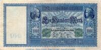 Kaiserreich DE 100 Mk. Flottenhunderter Reichsbanknote , 100 Mark Schein -grün- in gbr. DEU-68, Ros.44, P.43 , von 1910 -