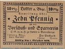 Notgeld Deutschland 10 Pfennig braungrau Notgeld Vorschußverein Lutter 4315.05.10 , 10 Pfennig braungrau in kfr. -