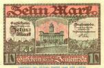 Großnotgeld Deutschland 10 Mark Scheck Banknote Stadt Zeulenroda , 10 Mark Schein in f-kfr.E , Geiger 576.07.b 1918 -