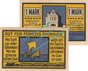 Serienscheine DE 2 Scheine kpl. Hamburg , Notgeld Set mit 2 Scheinen in kfr. M-G 543.1 , Hamburg o.D. Seriennotg -