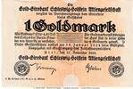 Wertbeständig 1 Gold Mk. Kiel , 1 Goldmark Notgeld Schein in kfr. Müller 2790.3 von 1923 , SH -