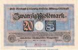 Wertbeständig DE 20 Gold Mk. Kiel, 20 Goldmark Notgeld Schein in kfr. Müller 2790.11 von 1924 , SH -