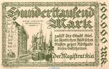 Großnotgeld Inflation 100.000 Mark Schein Banknote Stadt Kiel , 100.000 Mark Winterwellen in kfr. Keller 2614.a o.D. -