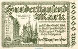 Großnotgeld Inflation 100.000 Mark Schein Banknote Stadt Kiel , 100.000 Mark Winterwellen in gbr. Keller 2614.a o.D. -