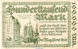 Großnotgeld Inflation 100.000 Mark Schein Banknote Stadt Kiel , 100.000 Mark Schein in gbr. Keller 2614.b o.D. -