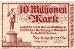 Großnotgeld Inflation 10 Millionen Mark Banknote Stadt Kiel , 10 Millionen Mark Schein in L-gbr. Keller 2614.f o.D. -