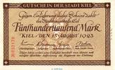 Großnotgeld Inflation 500.000 Mark Schein Banknote der Stadt Kiel , 500.000 Mark Schein in kfr. Keller 2614.e von 1923 -