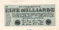 Inflation 1923 DE Reichsbanknote , 1 Milliarde Mark Schein in kfr. DEU-144.a, Ros.119, P.122  1923 1 Mia. Mk. 1923 1-