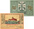 Notgeld 2 Scheine 2 x Notgeld der Stadt Pretzsch 1072.1 , Set mit 2 Scheinen in kfr. 1921 -