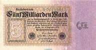 Inflation DE 5 Mia. Mk. Reichsbanknote , 5 Milliarden Mark in gbr. DEU-132.a, Ros.112, P.115 von 1923 -