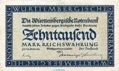 Länderbanknote DE 10.000 Mk. Länderbanknote , 10.000 Mark Schein in gbr. WTB-13, Ros.773, S.982 , 1923 -