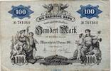 Länderbank Baden 100 Mark Schein Länderbanknote , 100 Mark Schein in gbr. BAD-5.a, Ros.706, S.906 , 01.01.1907 -