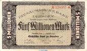Länderbank Sachsen 5 Mio. Mk. Länderbanknote , 5 Millionen Mark Schein in gbr. SAX-17, Ros.755, S.964 , 1923 -