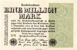 Weimarer Republik - Inflation Reichsbanknote , 1 Million Mark Schein in kfr. DEU-114.b, Ros.101, P.102 , 1923 1 Million Mark 1923 kfr/unc 1 bis 1-