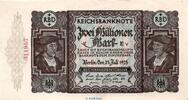 Weimarer Republik - Inflation 2 Mio. Mk. Reichsbanknote , 2 Millionen Mark Schein in kfr. DEU-101 a,b , Ros.89, P 89 -