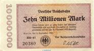 deutsche Reichsbahn 10 Millionen Mark Banknote Reichsbahn , 10 Millionen Mark Schein in gbr. RVM-4 , S.1014 , 1923 -