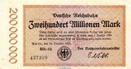 deutsche Reichsbahn 200 Millionen Mark Banknote Reichsbahn , 200 Millionen Mark Schein in gbr. RVM-8 , S.1018 , 1923 -