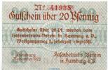 Notgeld DE 20 Pf. Notgeld Hafenbetriebsverein Hamburg 3765.145.20 , 20 Pfennig Schein in kfr. -