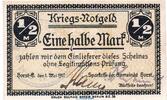 Notgeld Deutschland 1/2 Mark Schein Notgeld Gemeinde Horst-Emscher 3150.05.02 , 1 halbe Mark Schein in kfr. von 1917 -