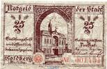 Kleingeld 1914-1922 25 Pf. Notgeld Stadt Goldberg , 25 Pfennig Schein in kfr. von 1919 , Mecklenburg -