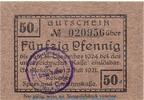 Notgeld Deutschland Notgeld Reken 50 Pfennig Notgeld Sparkasse Gr. Reken 2580.05.25 , 50 Pfennig o.Wz. in kfr. von 1921 -