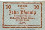 Notgeld Deutschland Notgeld Reinerz 10 Pfennig Notgeld mech. Weberei Reinerz 6005.05.25 , 10 Pfennig Schein in gbr. von 1920 -