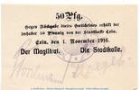 Kleingeld 1914-1922 DE 50 Pf. Notgeld Stadt Exin 1830.05.21 , 50 Pfennig Schein in kfr. von 1916 , Posen -