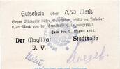 Kleingeld 1914-1922 50 Pf. Notgeld Stadt Exin , 50 Pfennig Schein in kfr. , Dießner 96.5 von 1914 , Posen -